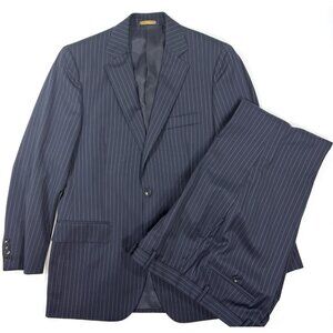 Brooks Brothers 1818 Fitzgerald Estrato Wool 2 Pc Suit Sz 38R 32x30 Pinstripe